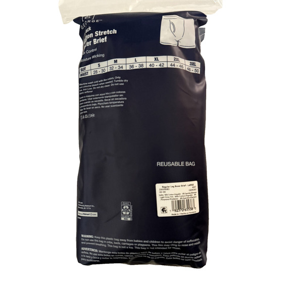 George 6 Pack Cotton‎ Stretch Boxer Briefs Large 36-38 - Picture 2 of 6